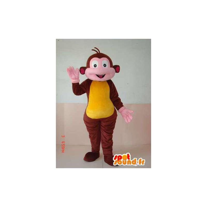 Costume de singe marron et jaune. Animal de zoo pour festivités - MASFR00636 - Mascottes Singe