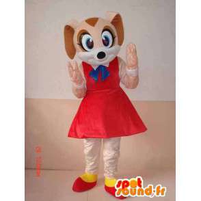 Cute dog mascot with red skirt and accessories - MASFR00641 - Dog mascots