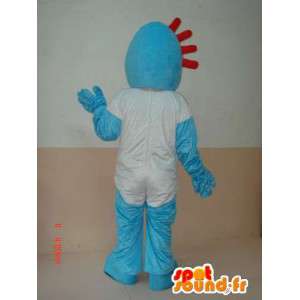 Mascot felsigen blaue Kerl mit einfachen weißen T-Shirt - MASFR00642 - Menschliche Maskottchen