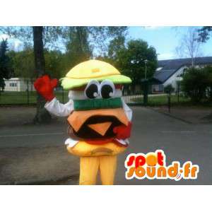 Hamburger mascotte - panino hamburger Yummy - Corriere Espresso - MASFR00253 - Mascotte di fast food