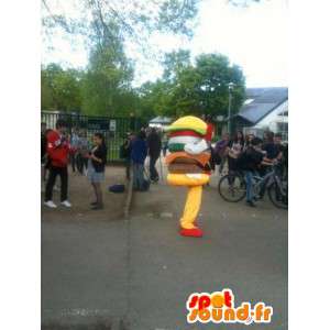 Hamburger mascot - Yummy burger sandwich - Express Delivery - MASFR00253 - Fast food mascots