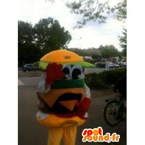 Hamburger mascotte - panino hamburger Yummy - Corriere Espresso - MASFR00253 - Mascotte di fast food