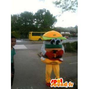 Mascot Hamburger - Miam Sandwich burger - Express-Lieferung - MASFR00253 - Fast-Food-Maskottchen