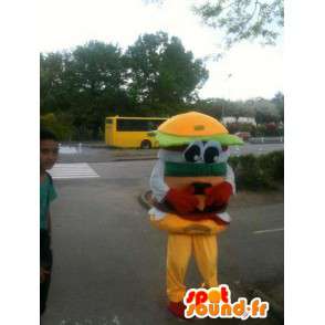 Hamburger mascot - Yummy burger sandwich - Express Delivery - MASFR00253 - Fast food mascots