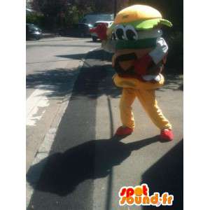 Hamburger mascot - Yummy burger sandwich - Express Delivery - MASFR00253 - Fast food mascots