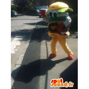 Hamburger mascot - Yummy burger sandwich - Express Delivery - MASFR00253 - Fast food mascots