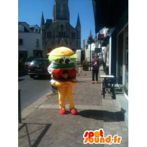 Hamburger mascot - Yummy burger sandwich - Express Delivery - MASFR00253 - Fast food mascots