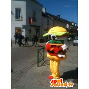 Mascot Hamburger - Miam Sandwich burger - Express-Lieferung - MASFR00253 - Fast-Food-Maskottchen