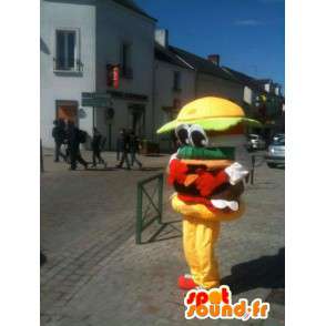 Hamburger mascot - Yummy burger sandwich - Express Delivery - MASFR00253 - Fast food mascots