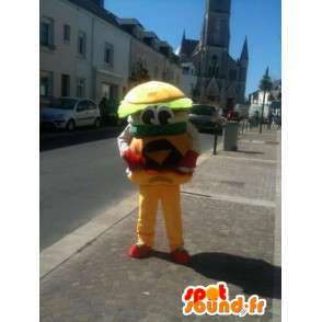 Mascot Hamburger - Yum sandwich-burger - ekspresslevering - MASFR00253 - Fast Food Maskoter