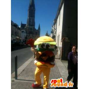 Hamburger mascotte - panino hamburger Yummy - Corriere Espresso - MASFR00253 - Mascotte di fast food