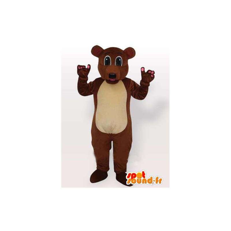 Carino marrone cane mascotte. Vestito per serate di festa - MASFR00653 - Mascotte cane