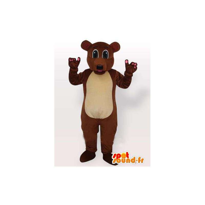 Mascotte chien marron tout mignon. Costume pour soirées festives - MASFR00653 - Mascottes de chien