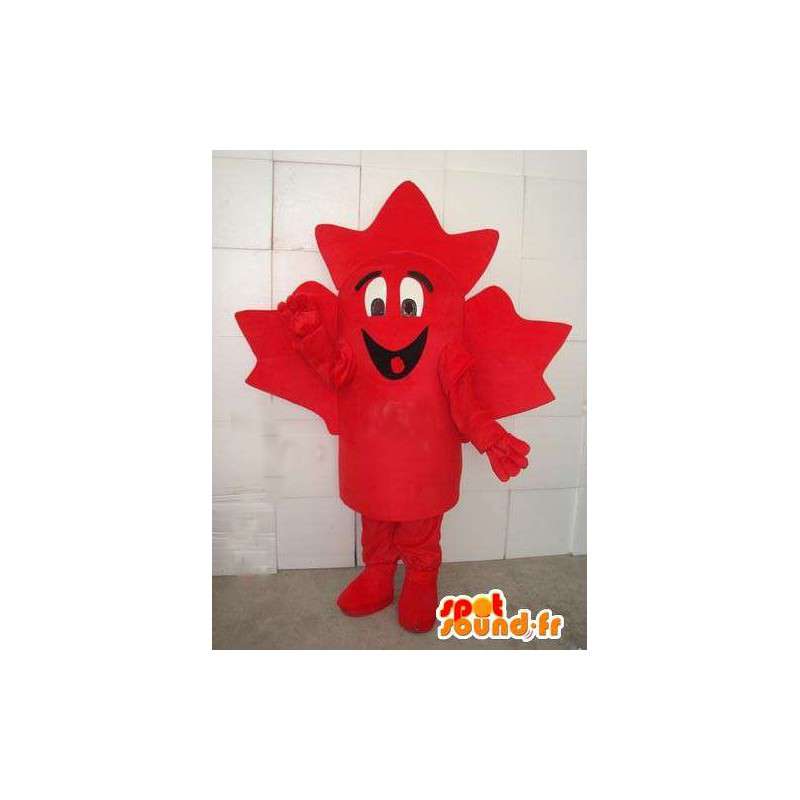 Mascot folha de bordo vermelha canadense. Costume floresta - MASFR00659 - plantas mascotes