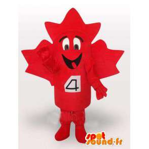 Mascot folha de bordo vermelha canadense. Costume floresta - MASFR00659 - plantas mascotes