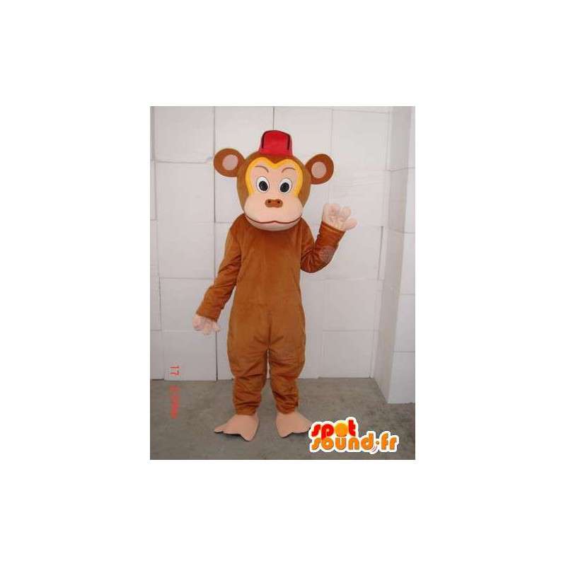 Brown monkey mascot troublemaker especially for evenings - MASFR00660 - Lion mascots