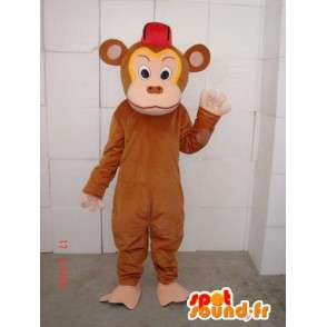 Brown monkey mascot troublemaker especially for evenings - MASFR00660 - Lion mascots