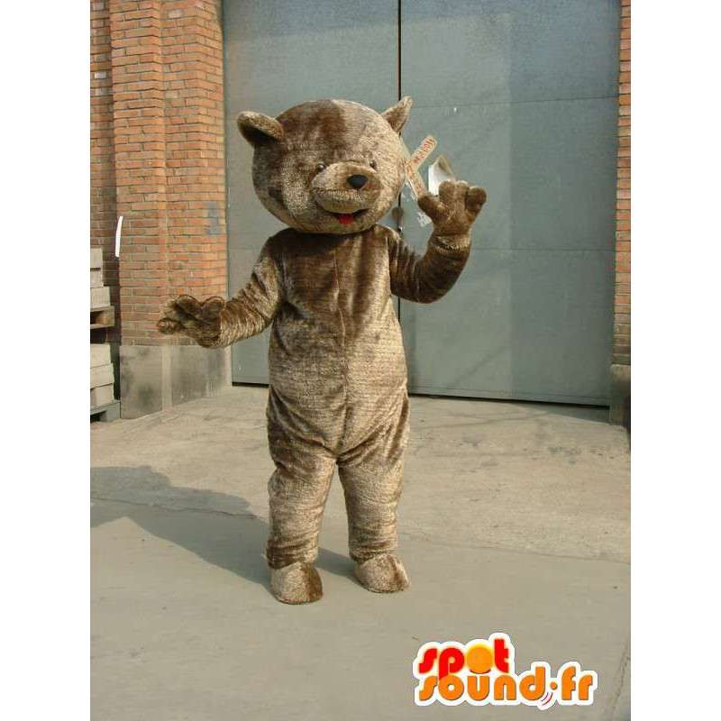 Maskot velký šedý teddy - medvěd kostým plyšový druh - MASFR00664 - Bear Mascot