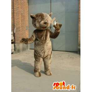 Mascotte de gros nounours gris - Costume ours de type peluche - MASFR00664 - Mascotte d'ours