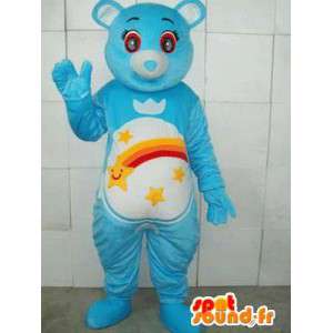 Mascotte medvěd s modrými pruhy a padající hvězda. přizpůsobitelné - MASFR00666 - Bear Mascot
