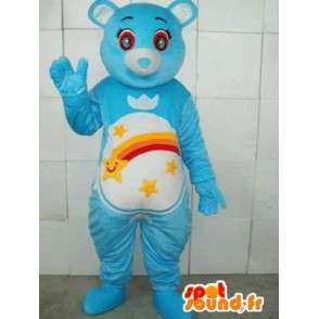 Blue bear mascot with stripes and shooting stars. Customizable - MASFR00666 - Bear mascot