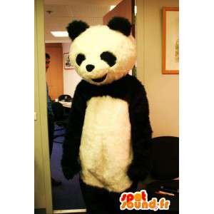 Panda Mascot clássico preto e branco de pelúcia - terno Evening - MASFR00212 - pandas mascote
