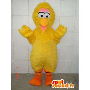 Gul kanariefugl maskot stil gul kylling plys og fibre -
