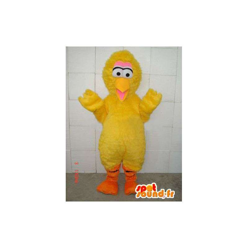 Mascotte de canari jaune style poussin jaune en peluche et fibres - MASFR00674 - Mascotte de Poules - Coqs - Poulets