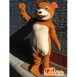 Mascotte ourson doux marron et beige - Peluche délicieuse - MASFR00675 - Mascotte d'ours