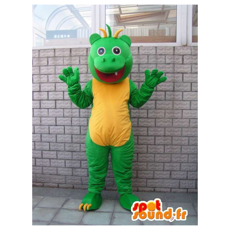 Mascot salamandra estilo reptil verde y amarilla caprichosa - MASFR00681 - Mascotas de los reptiles