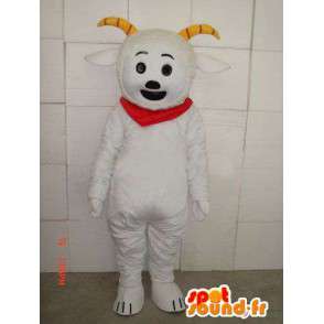 Mascot geit stijl geit met horens en rode sjaal - MASFR00687 - Mascottes en geiten Geiten