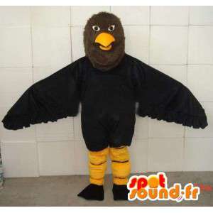 Mascot preto e amarelo águia penas sintéticas - Costume - MASFR00689 - aves mascote