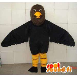 Maskotti musta ja keltainen eagle synteettiset höyhenet - Costume - MASFR00689 - maskotti lintuja