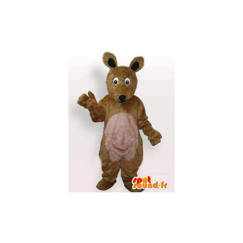 Pelúcia mascote raposa marrom clássico e bege - MASFR00691 - Fox Mascotes