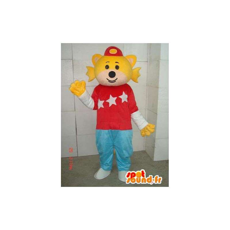 Homem peixe Mascot com aletas amarelo e roupas - MASFR00696 - mascotes peixe