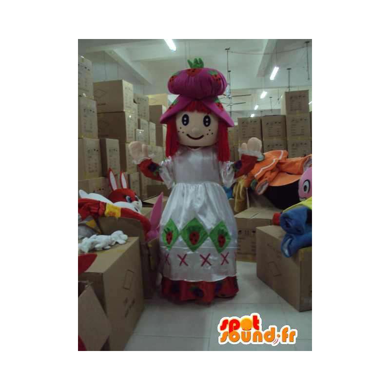Princesa Mascot com vestido branco sumptuoso e acessórios - MASFR00703 - fadas Mascotes
