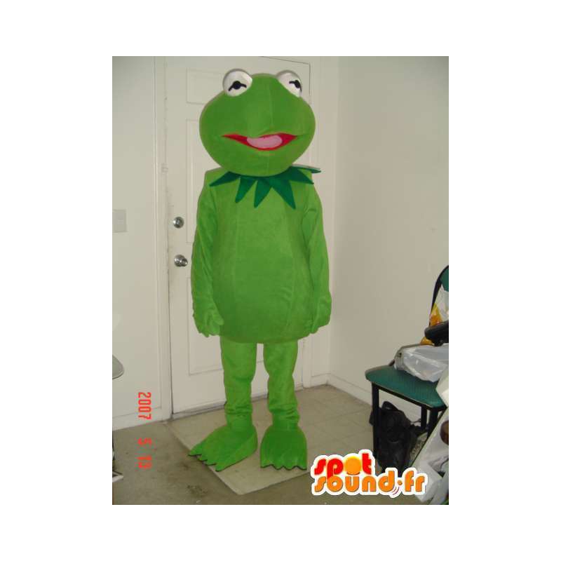 Grüner Frosch-Maskottchen Schwimmhäute einfach - Frosch-Kostüm - MASFR00711 - Maskottchen-Frosch