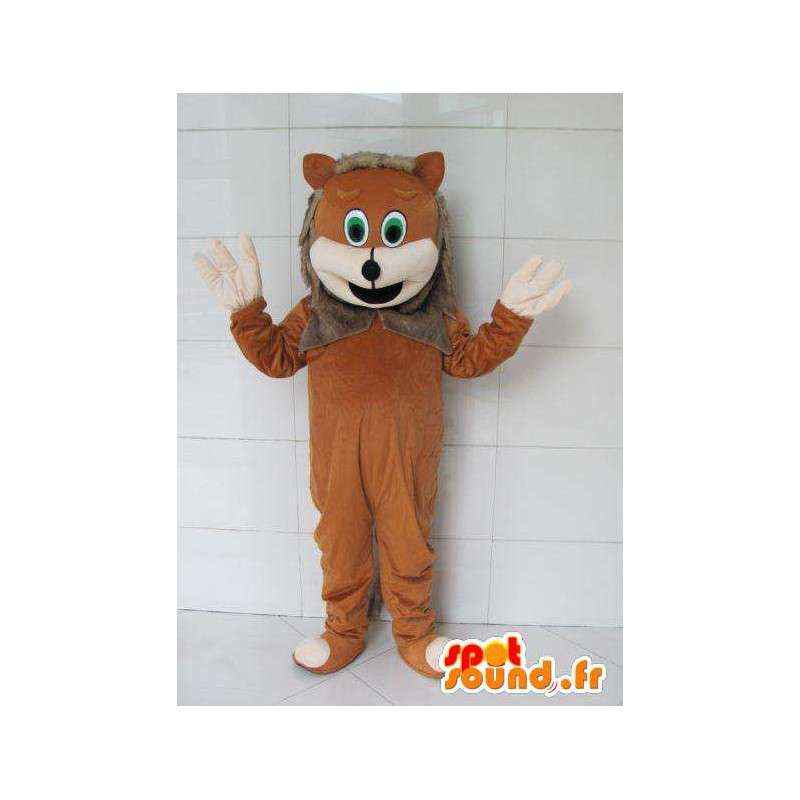 Mascotte lionceau avec fourrure grise - Costume de la forêt - MASFR00721 - Mascottes Lion