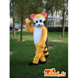 Mascot gestreepte gele en zwarte lemur - Party Costume - MASFR00725 - jungle dieren