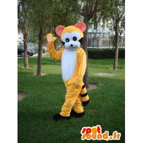 Mascotte de lémurien jaune rayé et noir - Costume de fête - MASFR00725 - Animaux de la jungle