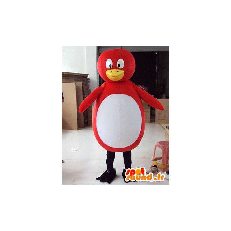 Mascote pingüim vermelho e branco estilo de pato / ave  - MASFR00731 - aves mascote