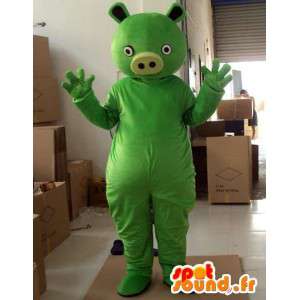 Estilo porco monstro mascote verde - Costume Party - MASFR00734 - mascotes porco