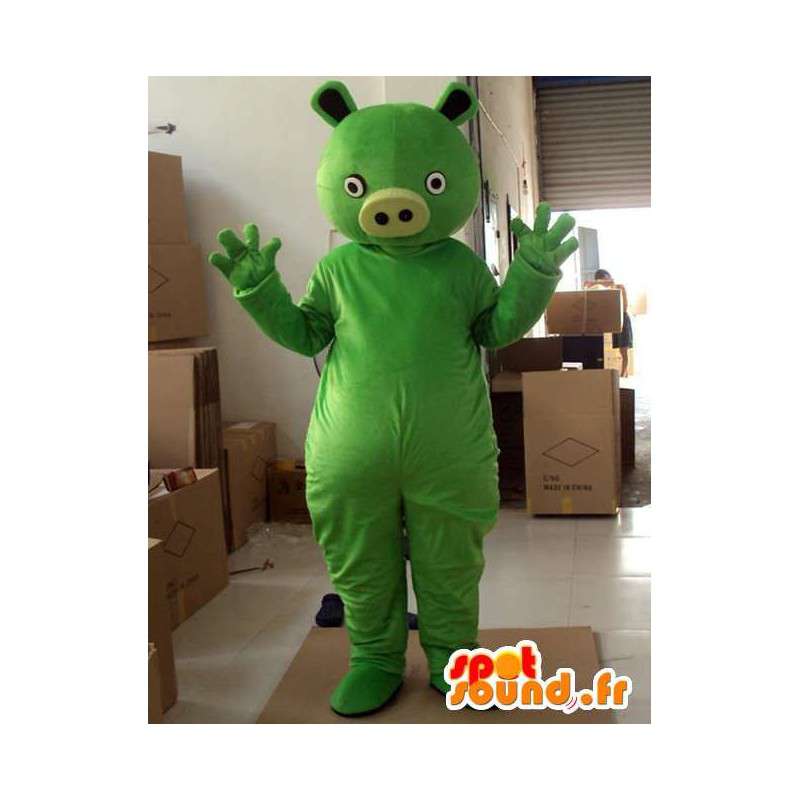 Estilo porco monstro mascote verde - Costume Party - MASFR00734 - mascotes porco