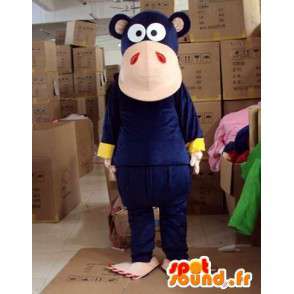 Scuro scimmia mascotte blu - Altamente personalizzabile - MASFR00735 - Scimmia mascotte