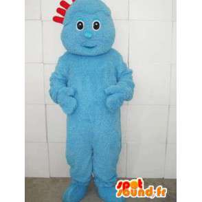 Azul mascote terno trolls com crista vermelha - modelo 2 - MASFR00736 - Mascotes 1 Sesame Street Elmo