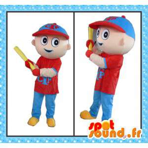 Maskottchen-Baseball-Spieler mit allem Zubehör - MASFR00737 - Sport-Maskottchen