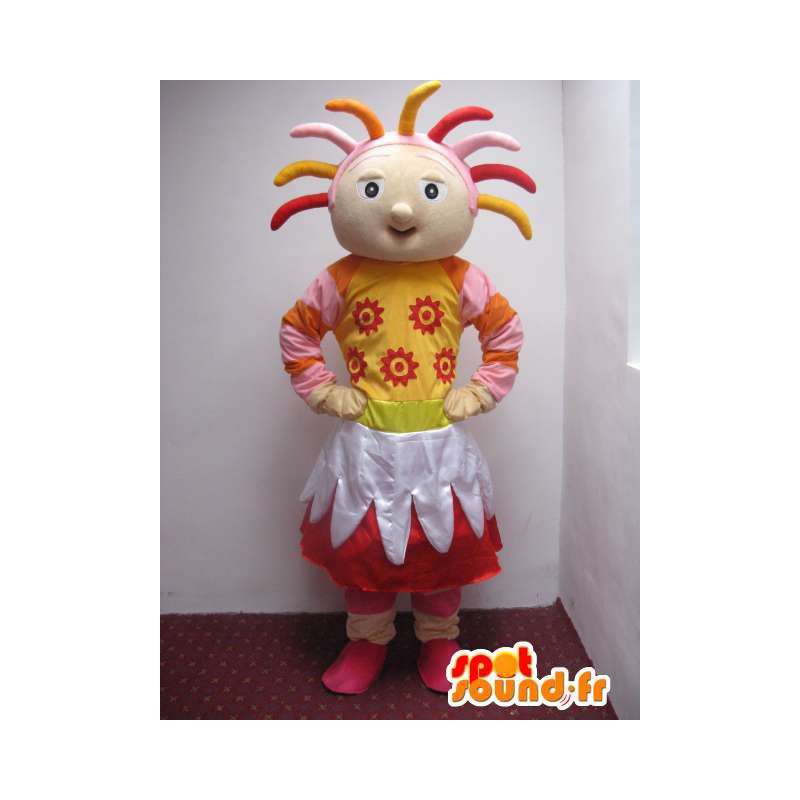 Mascot ragazza di colore paese pieno di accessori - MASFR00738 - Ragazze e ragazzi di mascotte