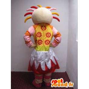 Mascot Mädchen vom Land voller Farbe und mit Zubehör - MASFR00738 - Maskottchen-jungen und Mädchen