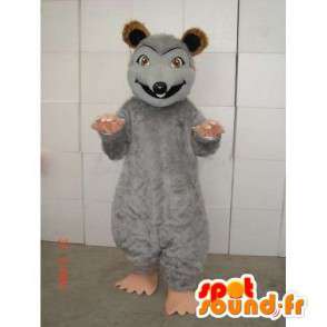 Mascot colore grigio topo con peluche marrone e beige - MASFR00741 - Mascotte del mouse