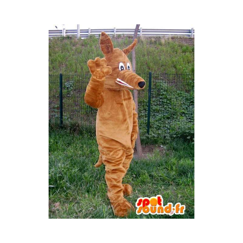 Fox maskot stof stil brun plys ulv - Spotsound maskot